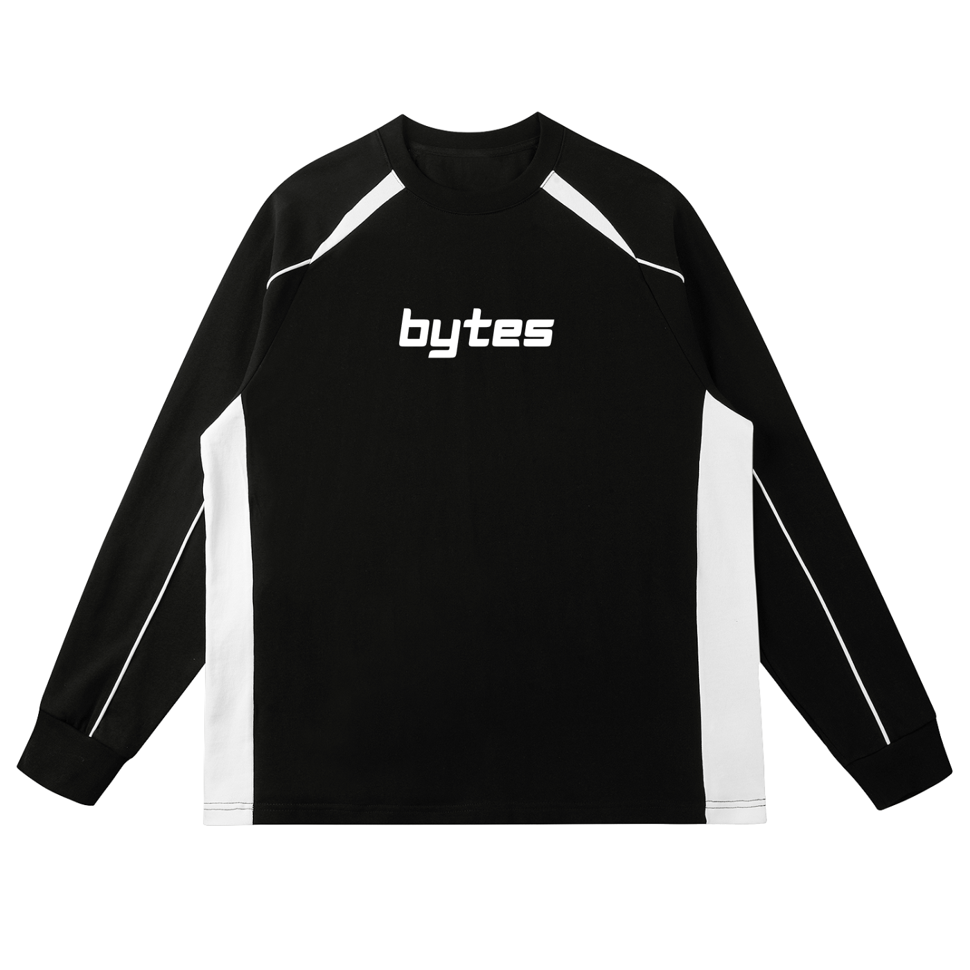 Bytes Contrast Panel Raglan Sweatshirt - B/W